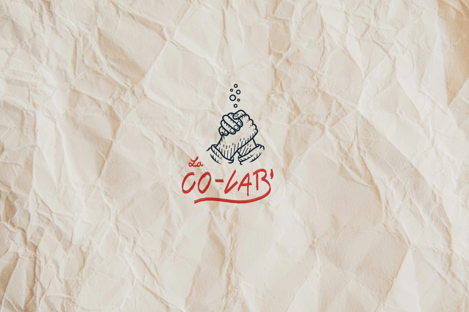 identité visuelle de marque La Co-lab' sur papier, par l'équipe de l'agence Pantel