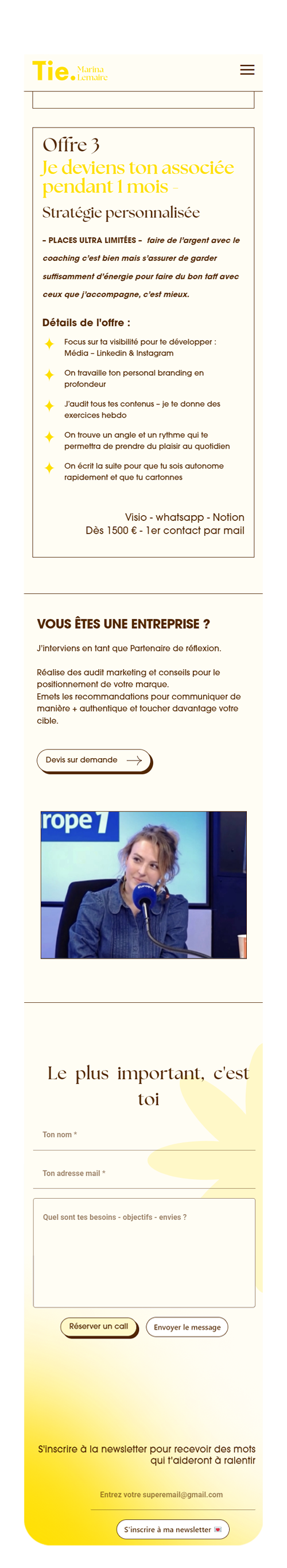 site internet de coaching sur mockup iphone